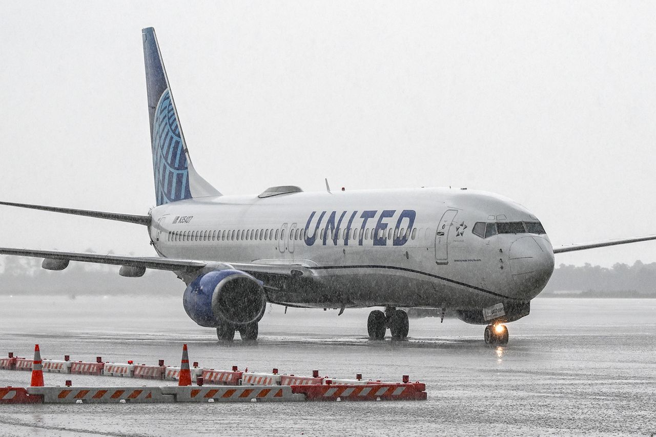 A United Airlines plane is seen after landing during a heavy rain at George Bush Intercontinental Airport on July 25, 2025, in Houston, Texas. A United Airlines planeCredit: RONALDO SCHEMIDT/AFP via Getty