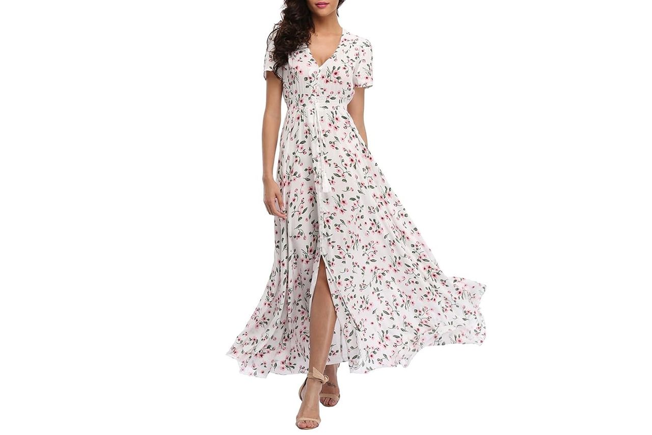 VintageClothing Women Floral Maxi Dress Credit: Amazon