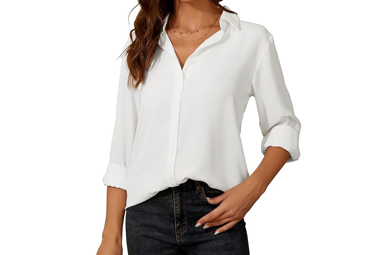 yamanman womens button down shirt long sleeve Credit: Amazon