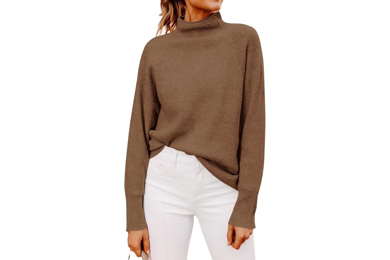 Yousify Long Sleeve Mock Neck Sweater Credit: Amazon