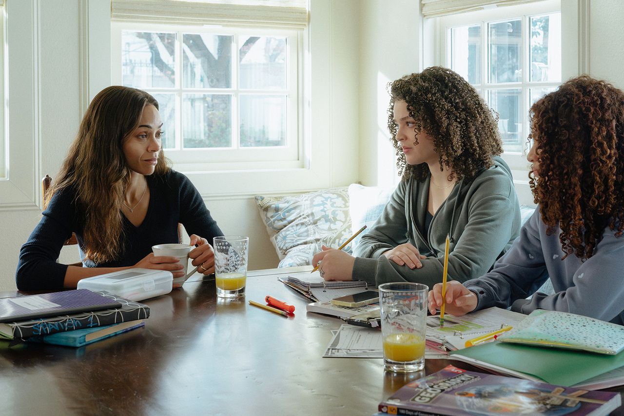 Zoe Saldaña as Joe, Hannah Love Lanier as Kate, Celestina Harris as Charlie, in Lioness, episode 6, season 3, streaming on Paramount+, 2026. Zoe Saldaña as Joe, Hannah Love Lanier as Kate and Celestina Harris as Charlie in ‘Lioness’ season 3Credit: Ryan Green/Paramount+