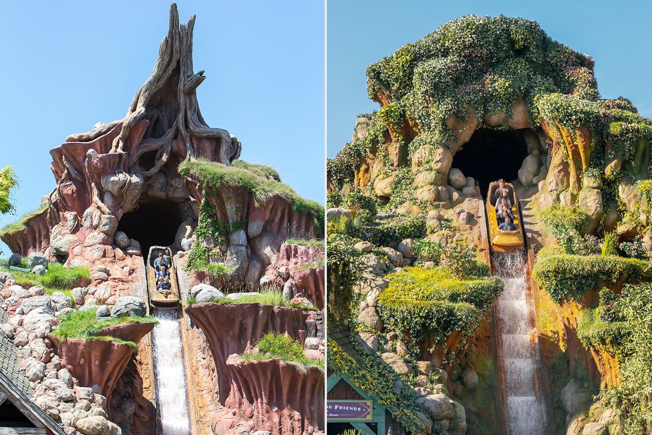 Splash Mountain; Tiana’s Bayou Adventure.Credit: Paul Hiffmeyer/Disneyland Resort; Sean Teegarden/Disneyland Resort