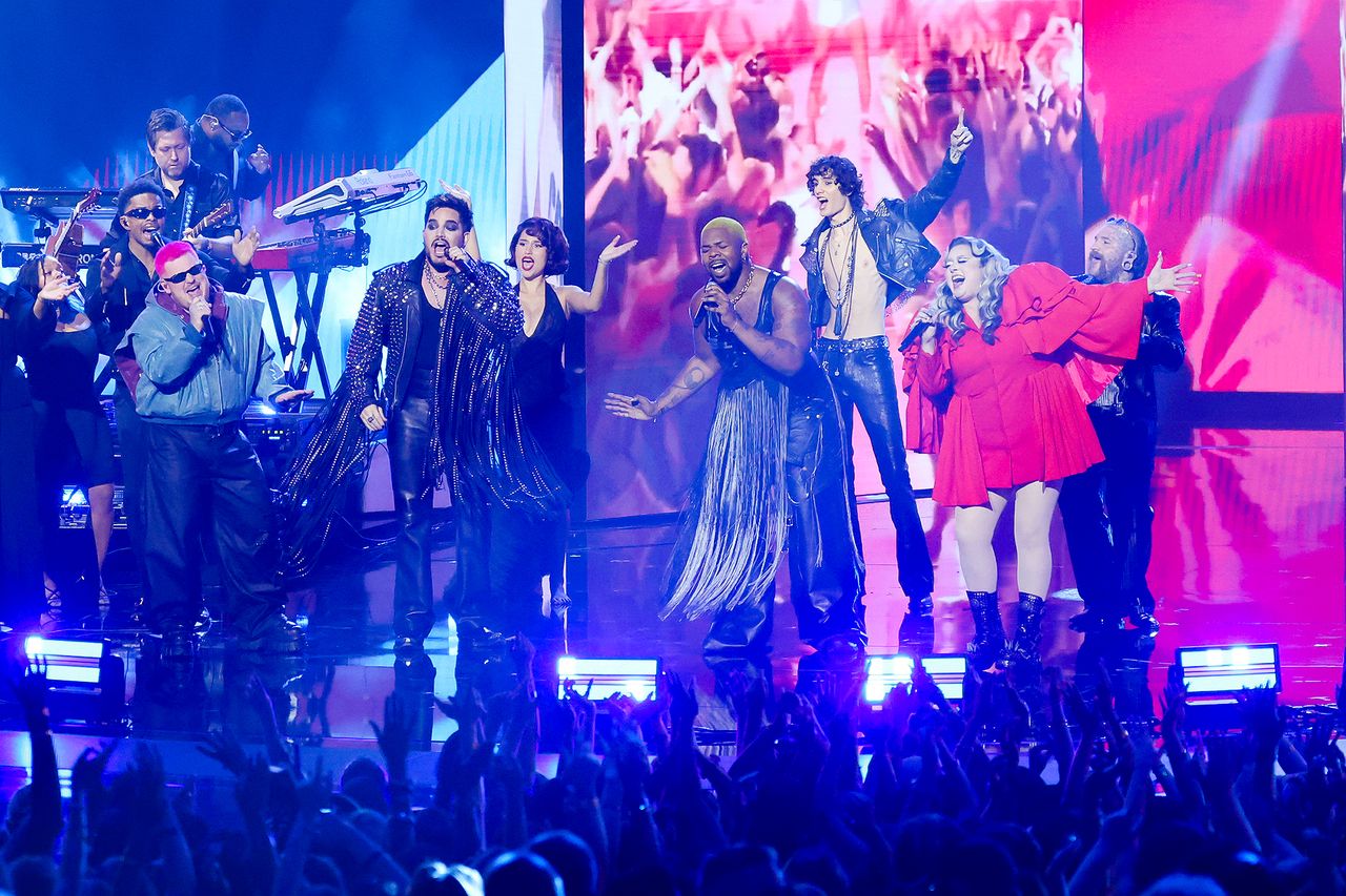 Saint Hudson, Adam Lambert, RAYE, MNEK, Sombr, MEEK and Teddy SwimsCredit: Rich Polk/Getty
