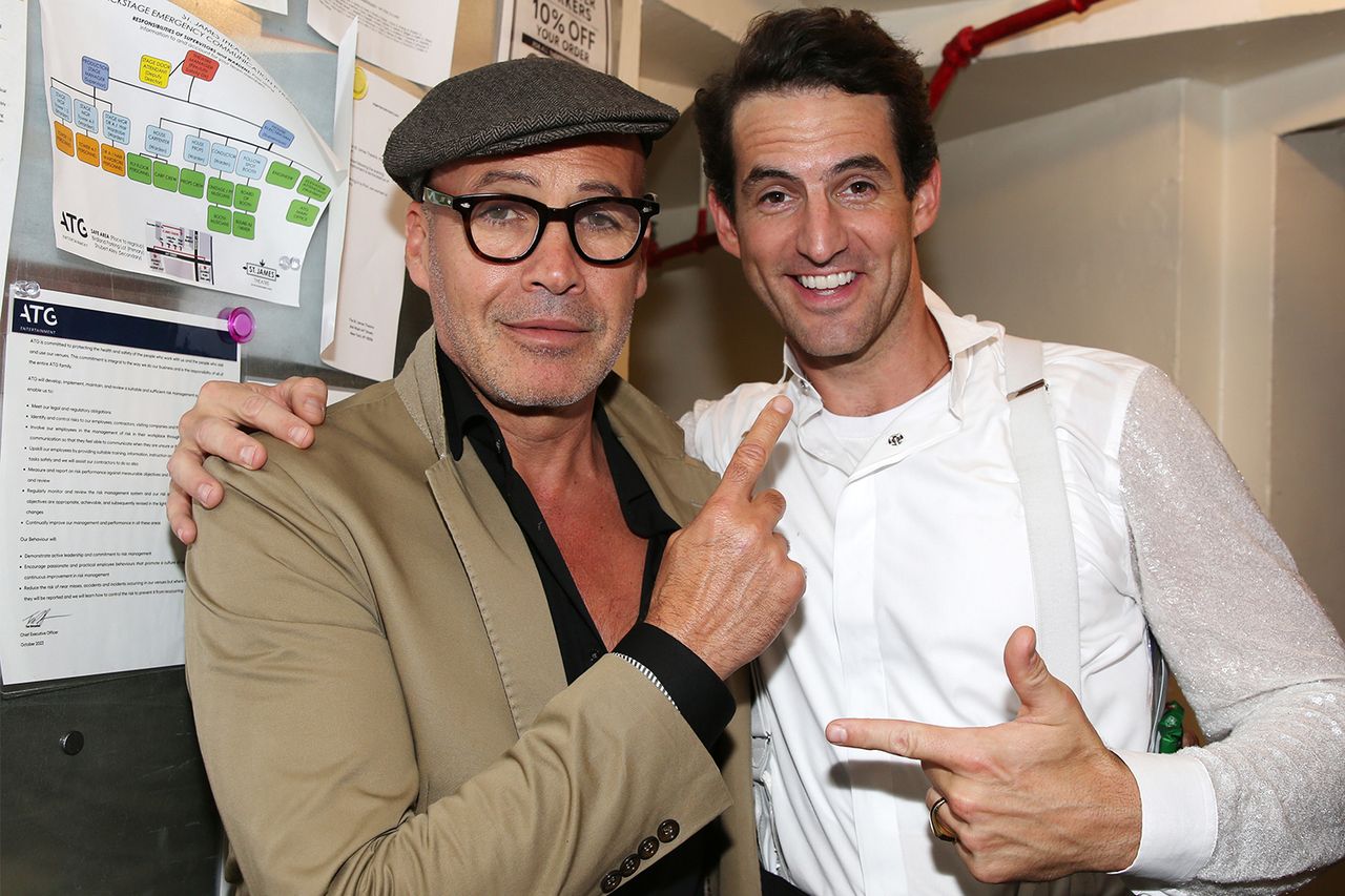 Billy Zane and John Riddle pose backstage on closing night of the hit Celine Dion musical Billy Zane and John Riddle backstage at the ST. James Theatre after the closing night performance of Broadway’s ‘Titanique’ on Sept. 20, 2026Credit: Bruce Glikas/WireImage