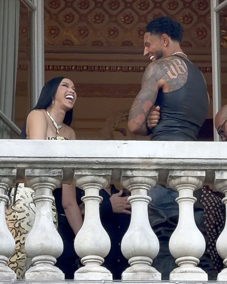 Cardi B on a terrace with Maduka Okoye in Paris, July 2026Credit: Aissaoui Nacer / BACKGRID