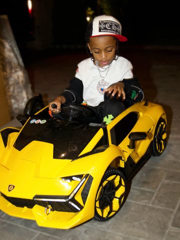 Wave drives a mini car at his birthday partyCredit: cardi b/instagram