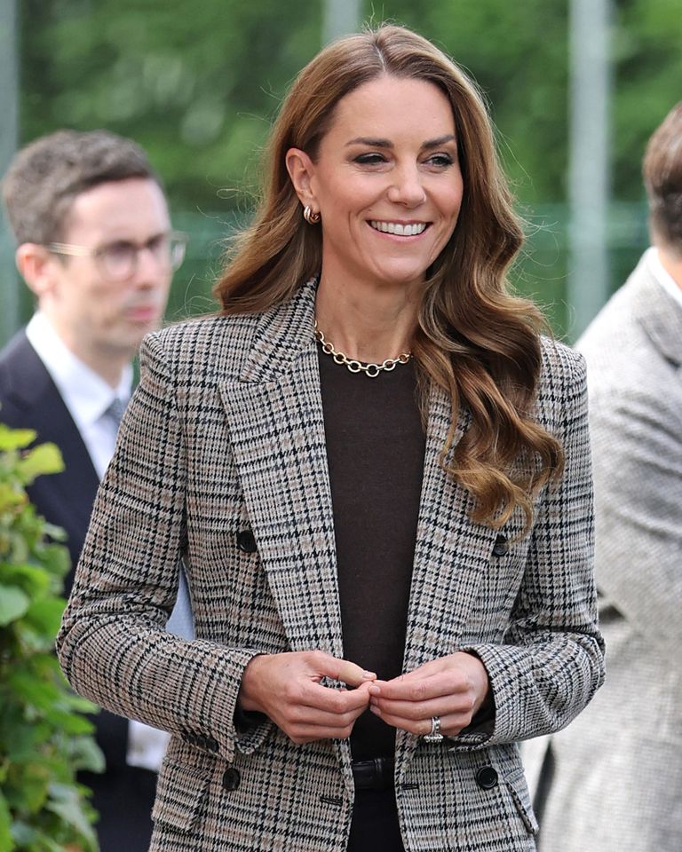 A woman with long hair wearing a checkered blazer and standing outdoors smiling with people in the background Kate Middleton during a visit to The Forward Trust to mark Addiction Awareness Week on September 24, 2026 in Southend, EnglandCredit: Chris Jackson/Getty