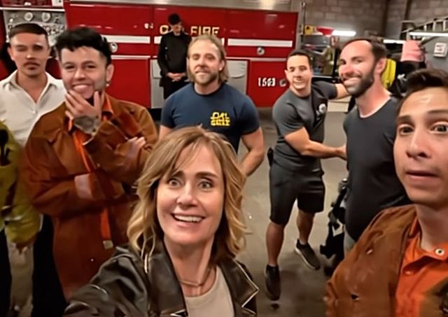 Diane Farr behind the scenes with her ‘Fire Country’ castCredit: Diane Farr/Instagram
