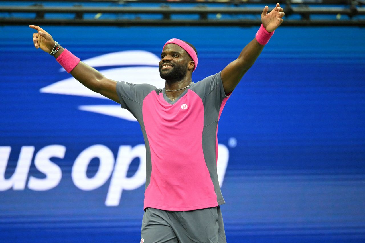Frances Tiafoe defeats Alex Michelsen in their men’s singles quarter-final tennis match, US OpenCredit: ANGELA WEISS/AFP via Getty