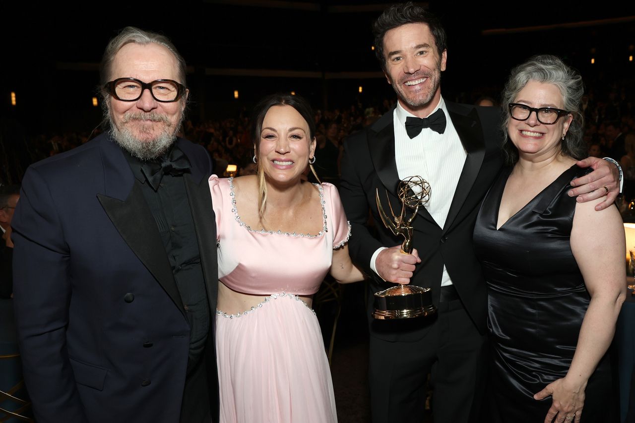 Gary Oldman, Kaley Cuoco, Tom Pelphrey and Gisele Schmidt attend the 78th Primetime Emmy Gary Oldman, Kaley Cuoco, Tom Pelphrey and Gisele SchmidtCredit: Todd Williamson/NBC via Getty