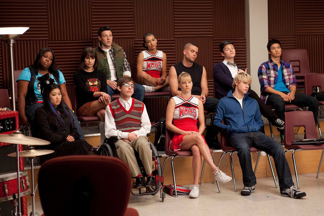 Amber Riley, Lea Michele, Cory Monteith, Naya Rivera, Mark Salling, Chris Colfer and Harry Shum Jr. Bottom row L-R: Jenna Ushkowitz, Kevin McHale, Heather Morris and Chord Overstreet. Amber Riley, Lea Michele, Cory Monteith, Naya Rivera, Mark Salling, Chris Colfer and Harry Shum Jr. Bottom row: Jenna Ushkowitz, Kevin McHale, Heather Morris and Chord OverstreetCredit: FOX Image Collection via Getty