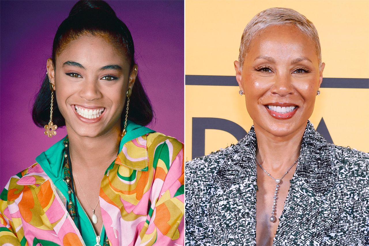 A DIFFERENT WORLD -- Season 5 -- Pictured: Jada Pinkett Smith as Lena James, Jada Pinkett Smith attends Debbie Allen's Honorary Oscar party at Debbie Allen Dance Academy on November 15, 2025 in Los Angeles, California. Jada Pinkett Smith for ‘A Different World’ (left); Jada Pinkett Smith at Debbie Allen’s Honorary Oscar Party in November 2025Credit: Gary Null/NBC via Getty; Leon Bennett/Getty