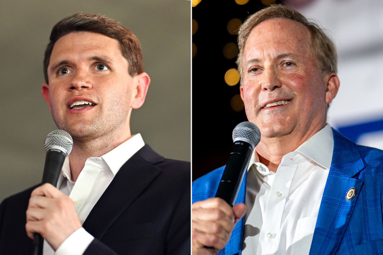 Texas state Rep. James Talarico, a Democratic candidate for Senate. Texas Attorney General Ken Paxton, the Republican nominee for Senate.Credit: Brandon Bell/Getty (2)