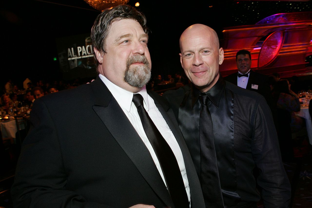John Goodman and Bruce Willis during 20th Annual American Cinematheque Award Honoring Al Pacino at Beverly Hilton Hotel in Beverly Hills, California, United StatesCredit: E. Charbonneau/WireImage for American Cinematheque