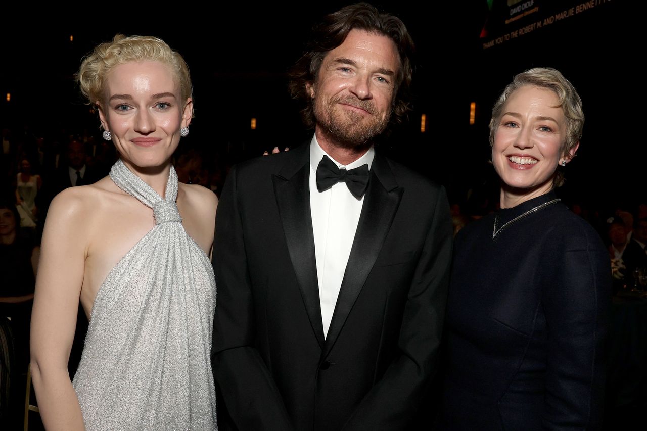 Julia Garner, Jason Bateman and Carrie Coon attend the 78th Primetime Emmy Awards held at Julia Garner, Jason Bateman and Carrie CoonCredit: Todd Williamson/NBC via Getty