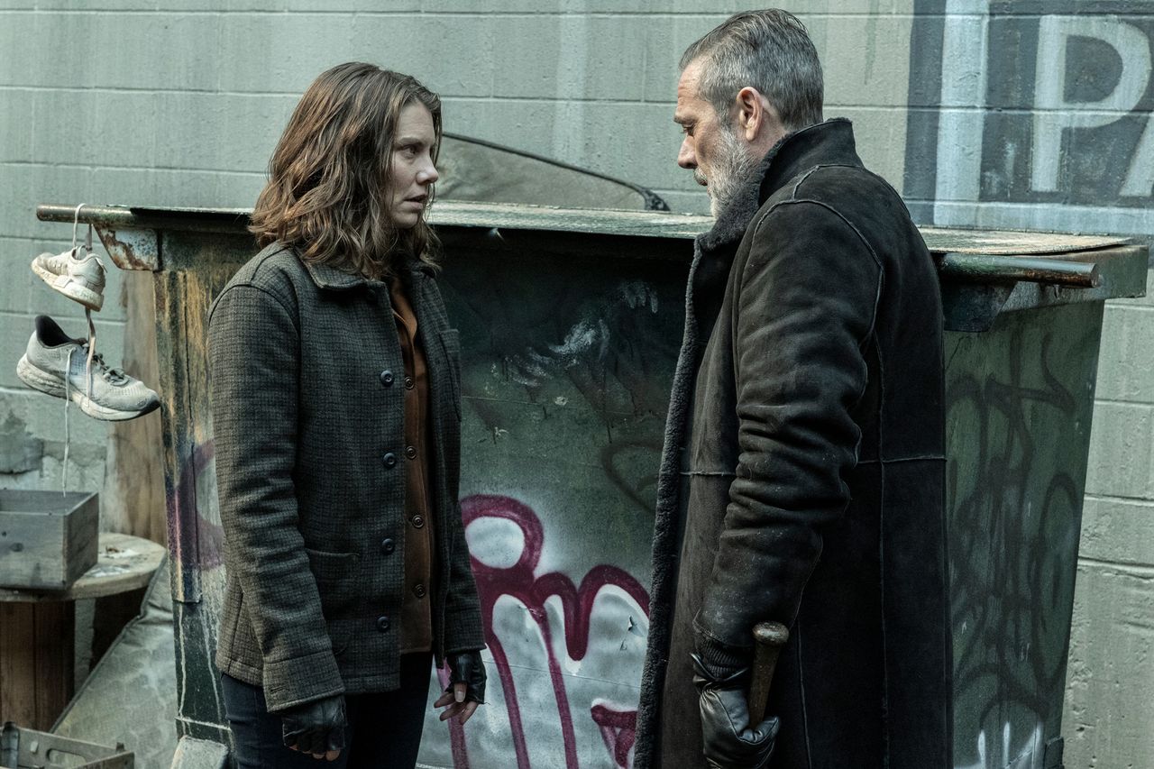 Maggie (Lauren Cohan) and Negan (Jeffrey Dean Morgan) share an emotional exchangeCredit: Robert Clark/AMC