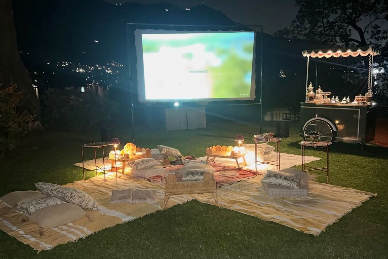 Outdoor movie night in Lewis Hamilton’s Sept. 22, 2026 InstagramCredit: Lewis Hamilton/Instagram