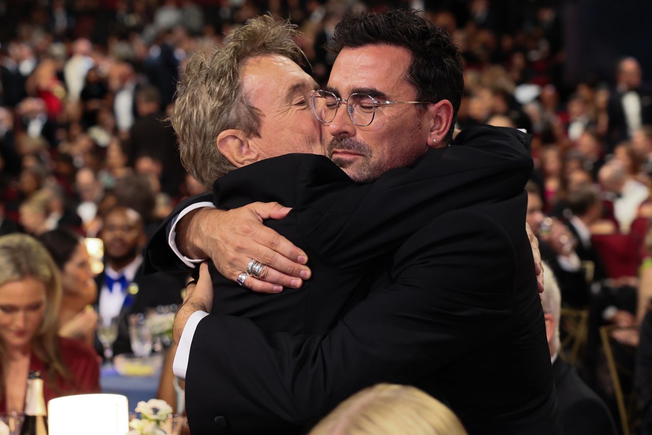 Martin Short, left, and Dan Levy at the Television Academy's 78th Emmy Awards telecast at the Peacock Theater at L.A. LIVE on Monday, Sept. 14, Martin Short and Dan LevyCredit: Danny Moloshok/Invision for the Television Academy/AP Content Services