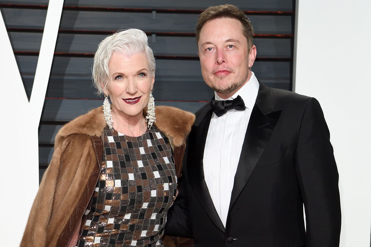 Maye Musk with her son, Elon, in California in 2017.Credit: Karwai Tang/Getty
