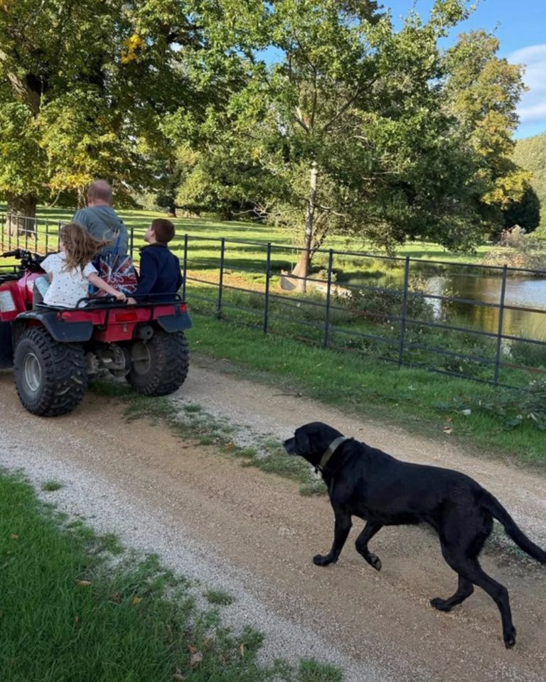 Prince Harry with his kids Archie and Lilibet and their dog, PulaCredit: Meghan/Instagram