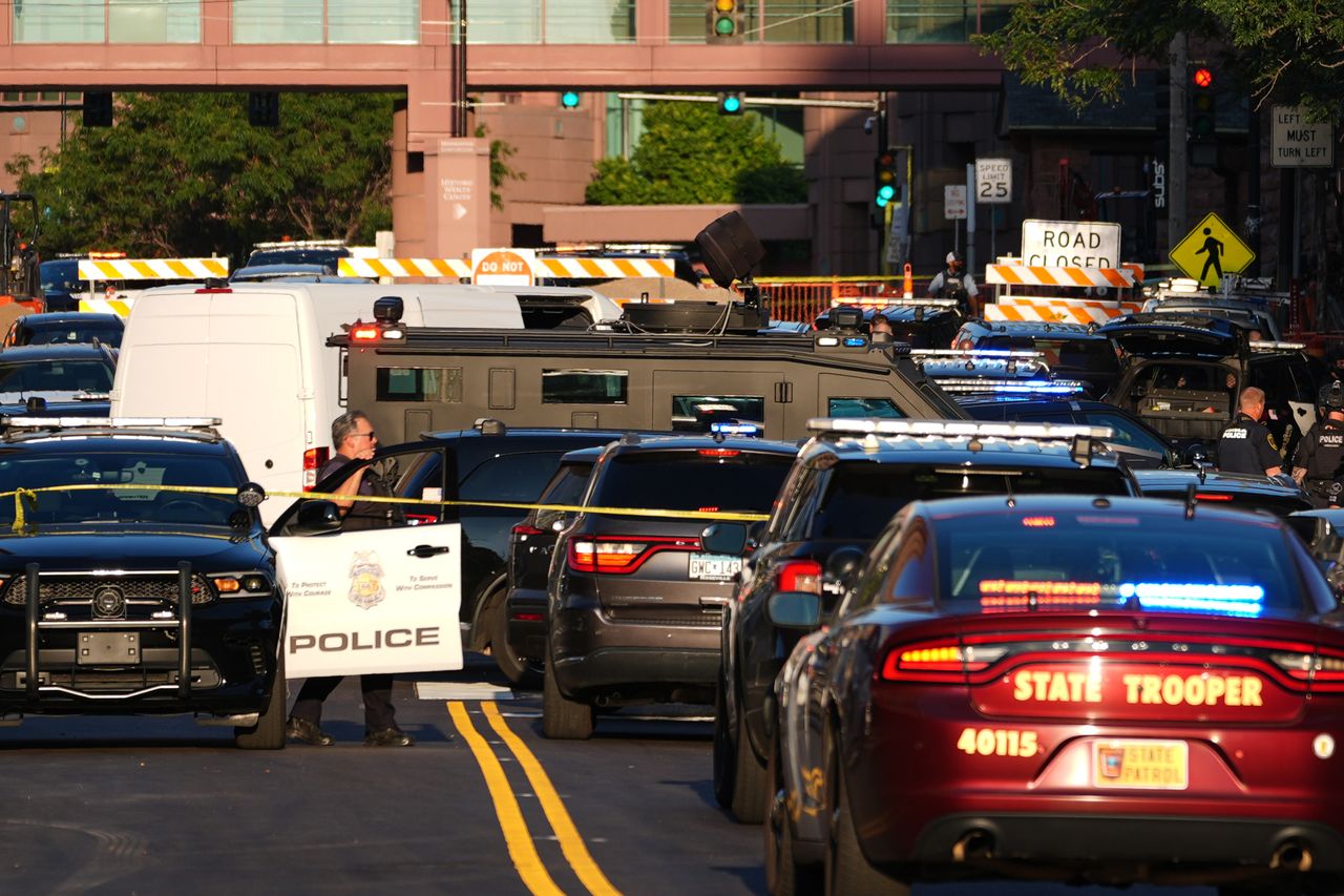 Law enforcement respond to a shooting Wednesday, Sept. 2, 2026, in downtown MinneapolisCredit: AP Photo/Ellen Schmidt