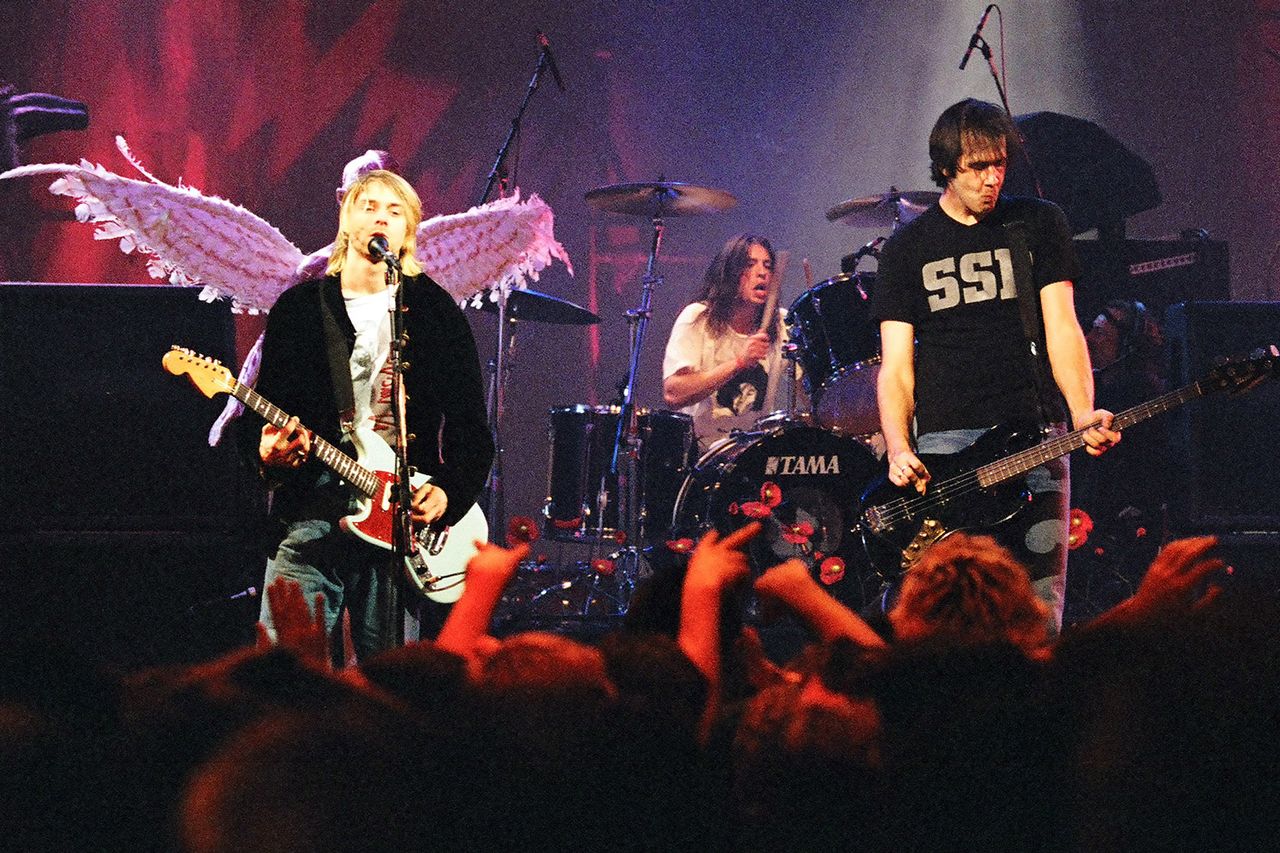 Kurt Cobain, Dave Grohl and Krist Novoselic of NirvanaCredit: Jeff Kravitz/FilmMagic