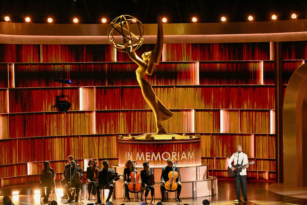 Noah Kahan performs at the 2026 Emmy Awards on Sept. 15, 2026Credit: Rob Latour/Shutterstock