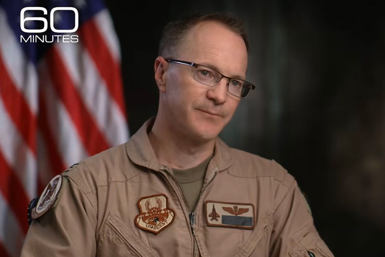 A U.S. Air Force officer identified by his mission call sign “Bravo” on CBS News’ ‘60 Minutes’Credit: 60 Minutes/Youtube