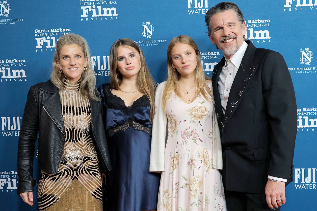 Ryan, Indiana, Clementine and Ethan Hawke, 41st Santa Barbara International Film Festival on Feb. 06, 2026Credit: Tibrina Hobson/Getty