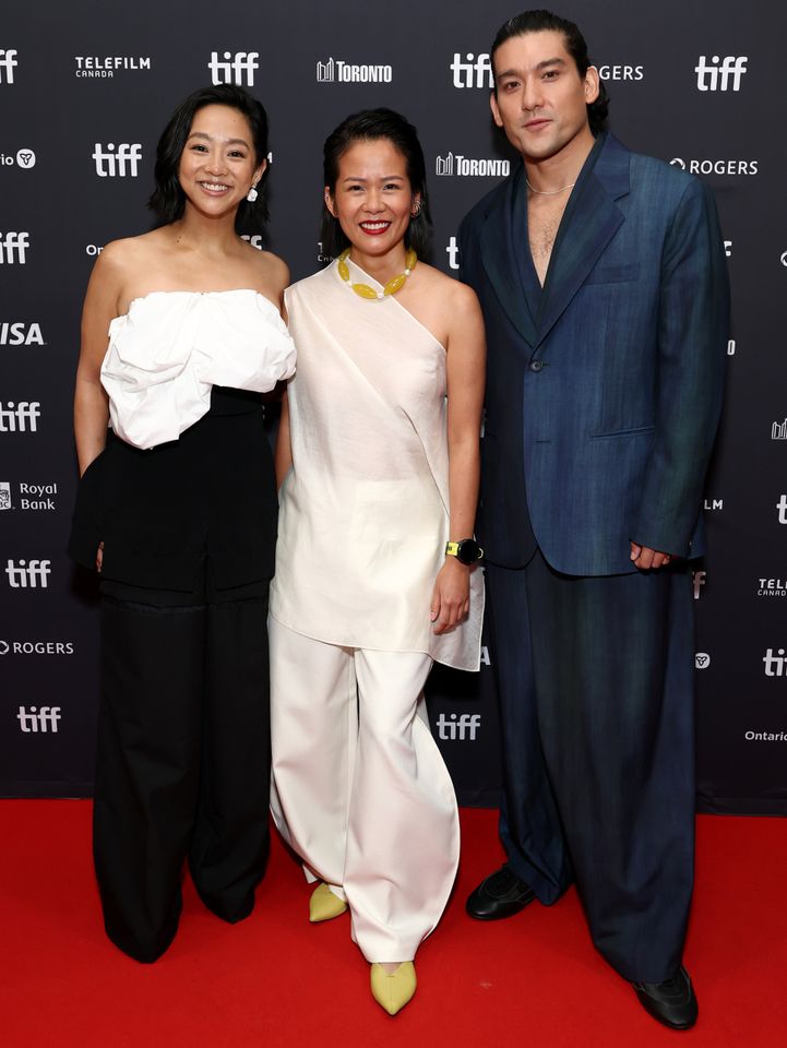 (L-R) Stephanie Hsu, Phuong Mai Nguyen and Will Sharpe attend the premiere of “In Waves” during the 2026 Toronto International Film Festival at TIFF Lightbox on September 14, 2026 in Toronto, Ontario.Credit: Cindy Ord/Getty