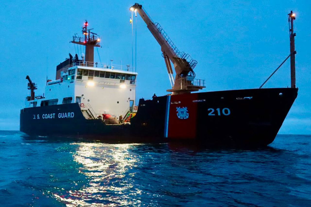 A view of a Coast Guard vessel near the Bering Sea.Credit: U.S. Coast Guard Arctic/Facebook