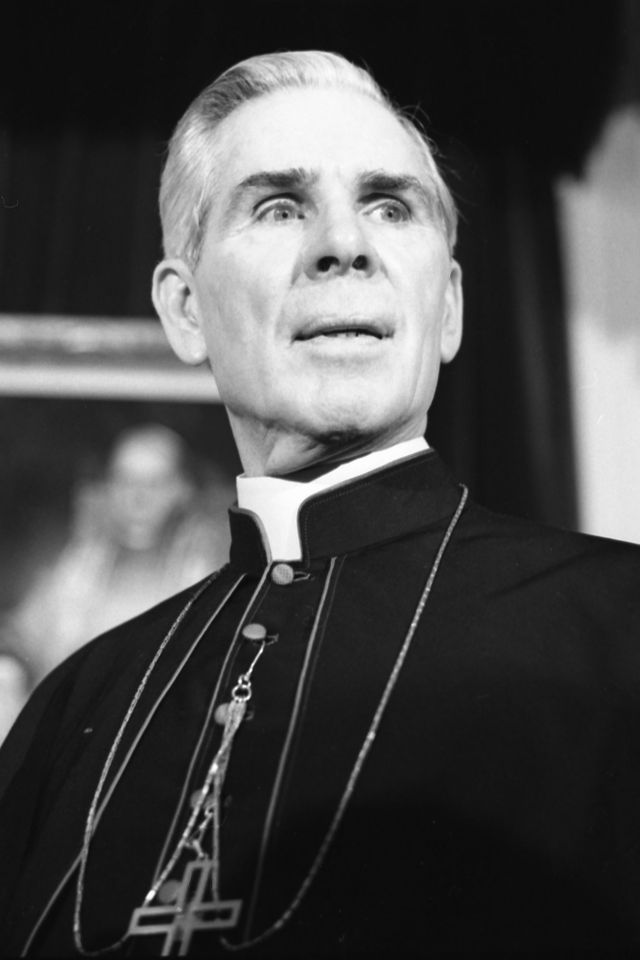 Bishop Fulton Sheen, newly appointed Bishop of Rochester, is pictured at Francis Cardinal Spellman’s Residence in New York on Oct, 27, 1966Credit: Jack Smith / New York Daily News via Getty