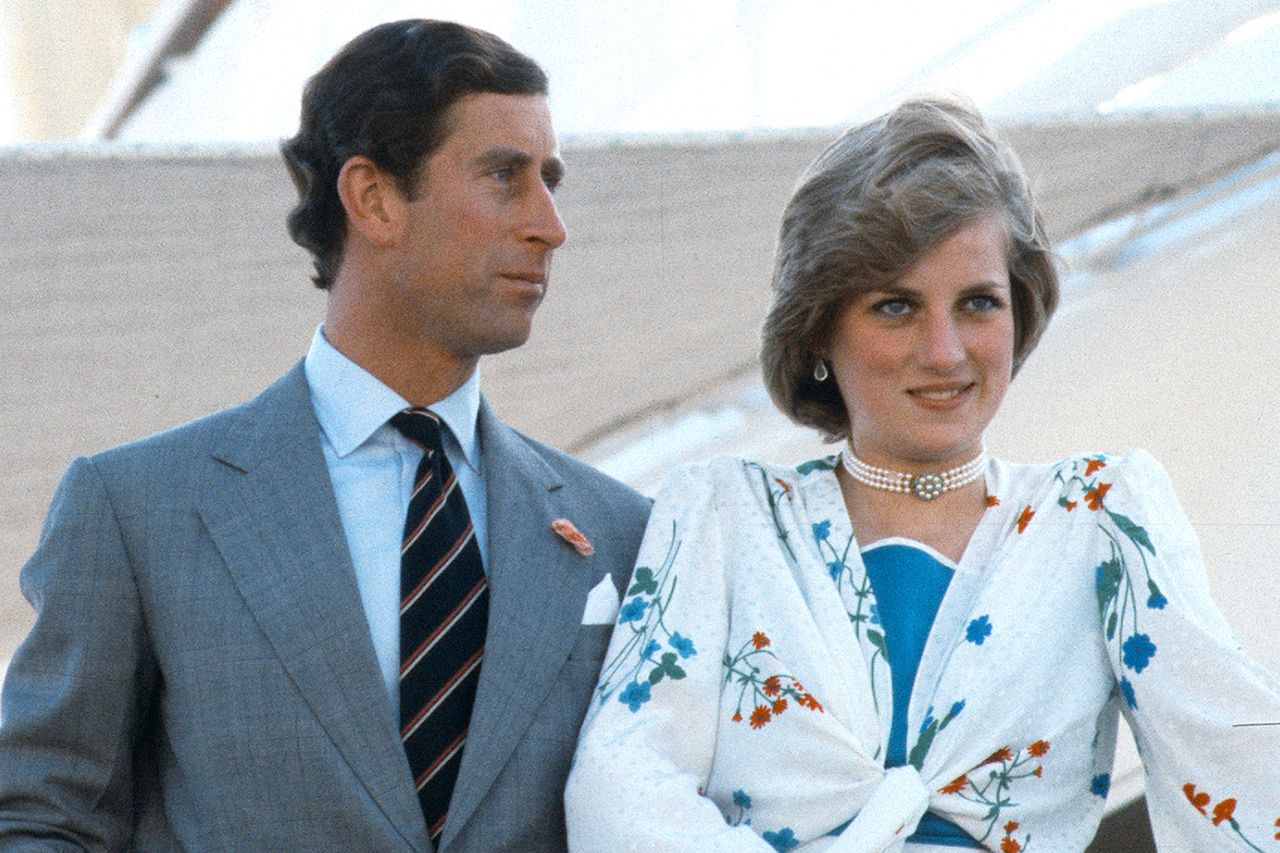 Prince Charles, Prince of Wales and Diana, Princess of Wales, wearing a silk, floral dress designed by Donald Campbell, on board the Royal yacht Britannia as they prepare to depart on their honeymoon cruise on August 1, 1981 in Gibraltar. King Charles and Princess Diana in August 1981.Credit: Anwar Hussein/Getty