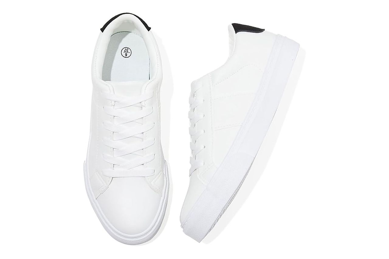 adokooo womens fashion sneakers pu leather Credit: Amazon