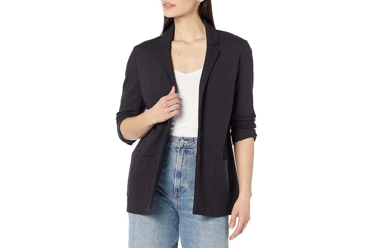 Amazon Essentials Women's Relaxed-Fit Soft Ponte Blazer Credit: Amazon