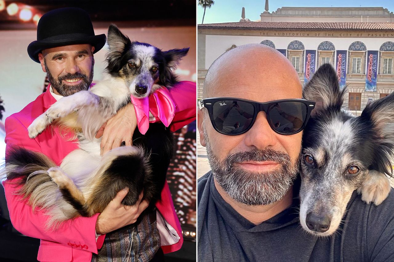 Adrian Stoica and his dog, Hurricane, in 2023 and 2024Credit: Trae Patton/NBC via Getty; Adrian Stoica/Instagram