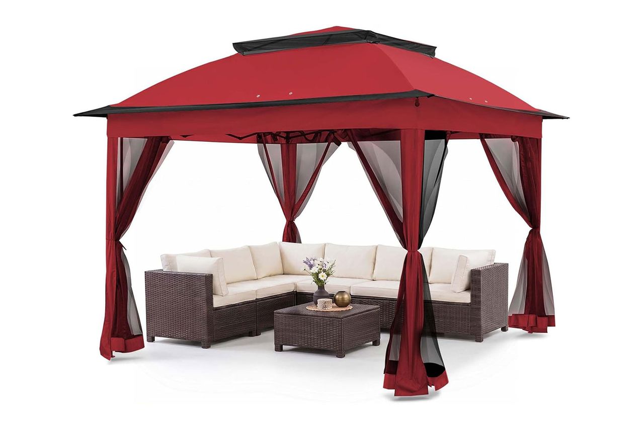 coos bay Pop Up Gazebo with Netting, Canopy Tent Credit: Amazon