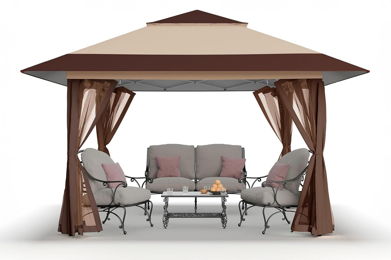 CROWN SHADES 13x13 Pop Up Gazebo, Canopy Tent Credit: Amazon
