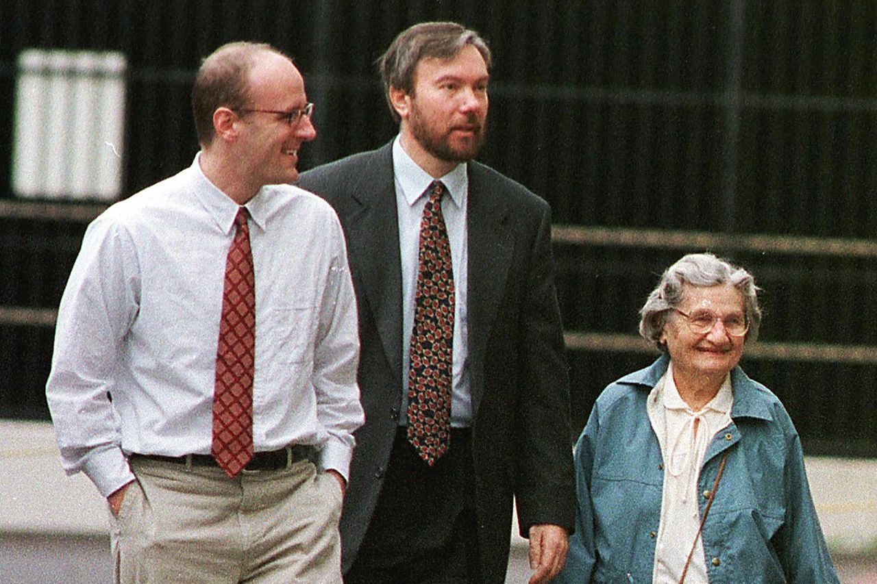 David Kaczynski and his mother Wanda at the federal courthouse in Sacramento, CACredit: RICH PEDRONCELLI/AP POOL/AFP via Getty