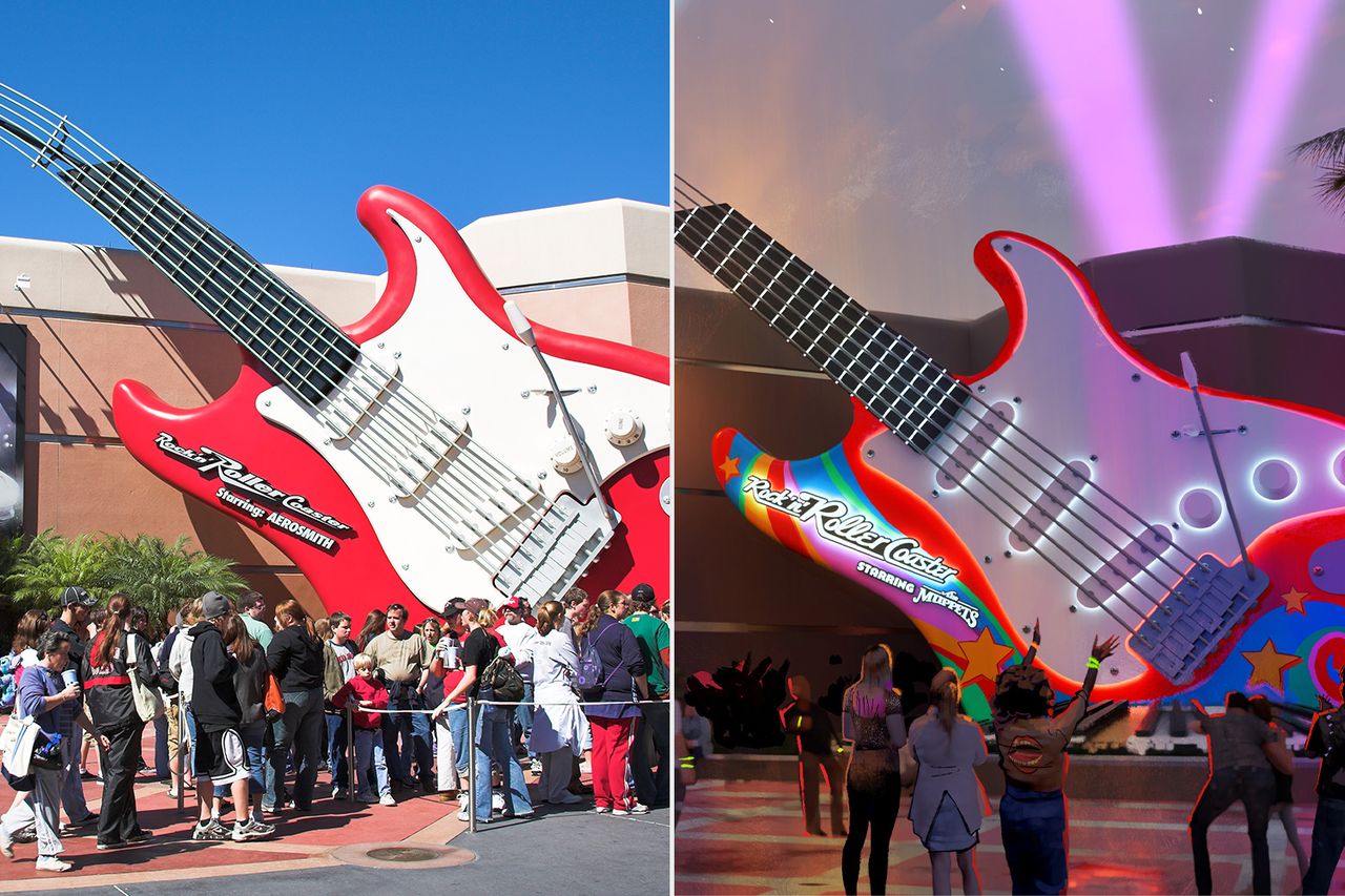 Rock ‘n’ Roller Coaster ride; Rock ‘n’ Roller Coaster Starring The Muppets.Credit: Getty; Walt Disney World