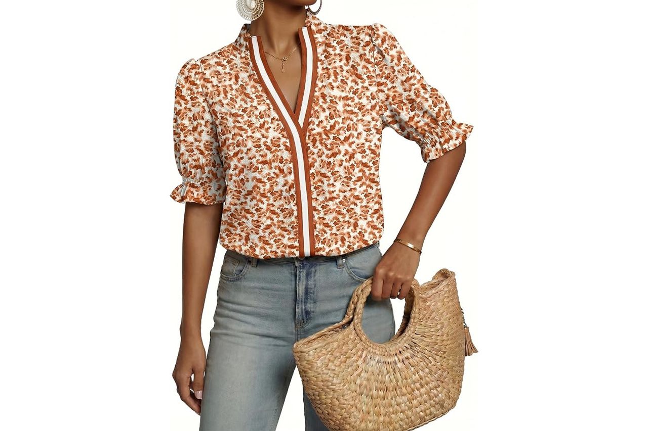Dokotoo Women's Boho Floral Ruffle Shirt Credit: Amazon