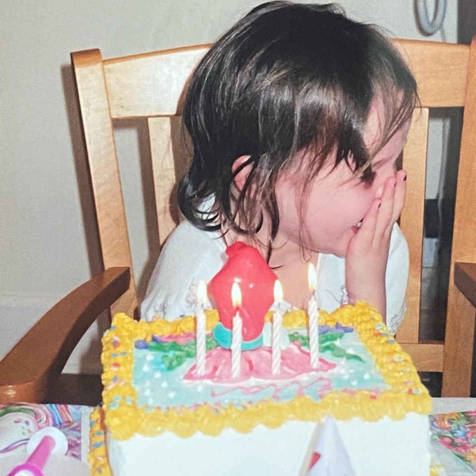 Ella Beatty when she was a child on her birthday.Credit: Ella Beatty Instagram