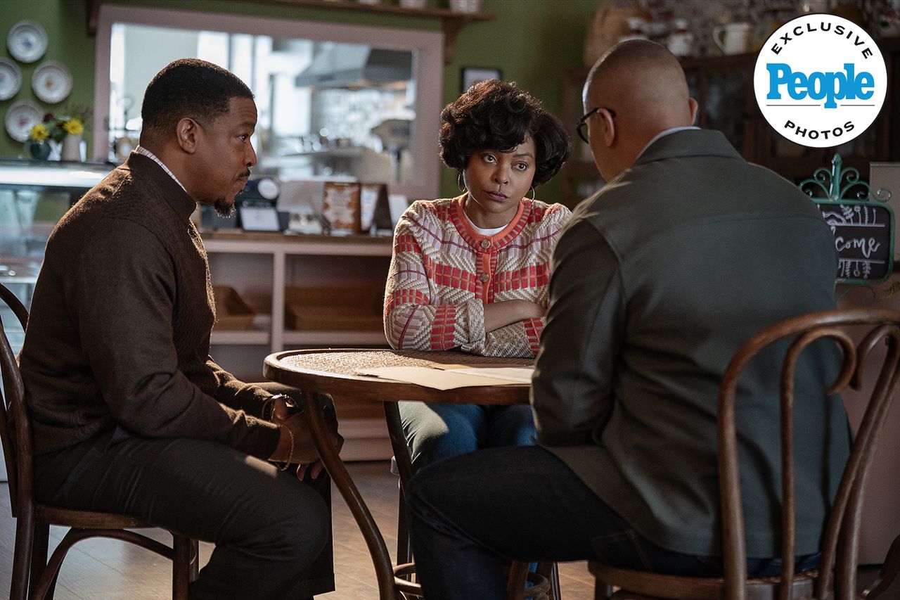(Left-right:) Russell Hornsby and Taraji P. Henson in ‘Give Me Some Sugah’Credit: Eli Joshua Adé/Perry Well Films 2/Netflix