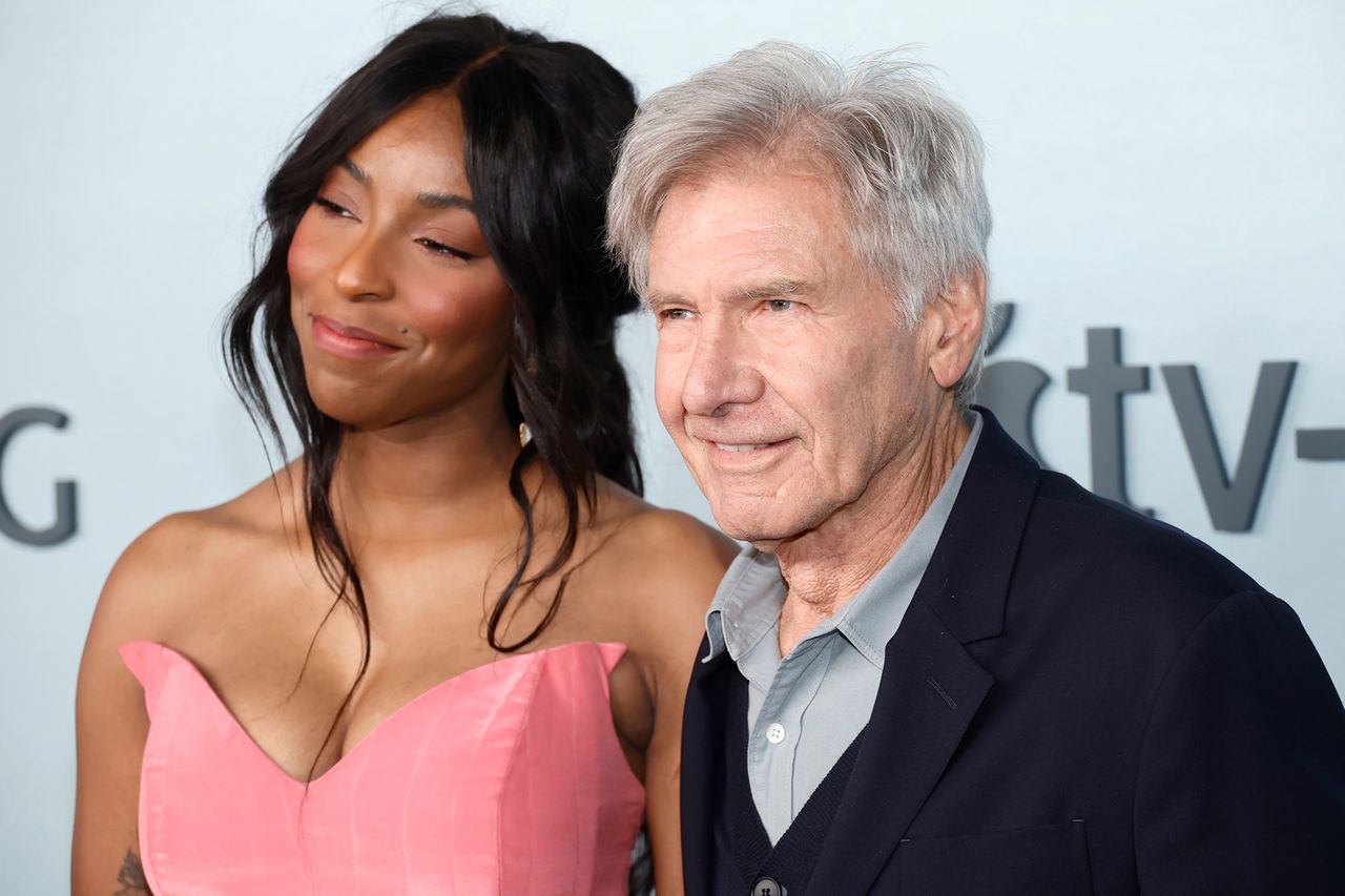 Jessica Williams and Harrison Ford at the premiere of ‘Shrinking’ in Los Angeles on Jan. 26, 2023Credit: Emma McIntyre/Getty