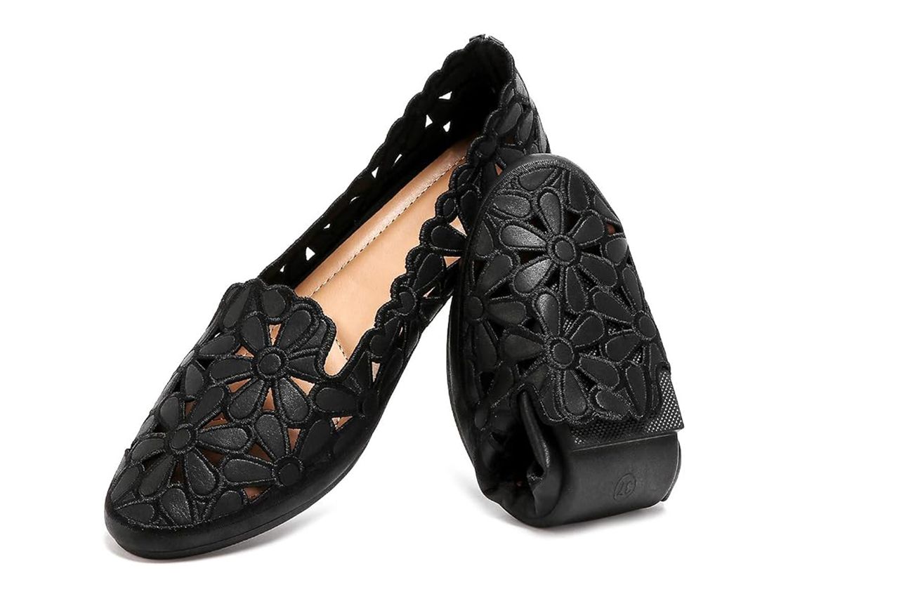 heawish Floral Ballet Flats Slip On Dress Shoes Credit: Amazon
