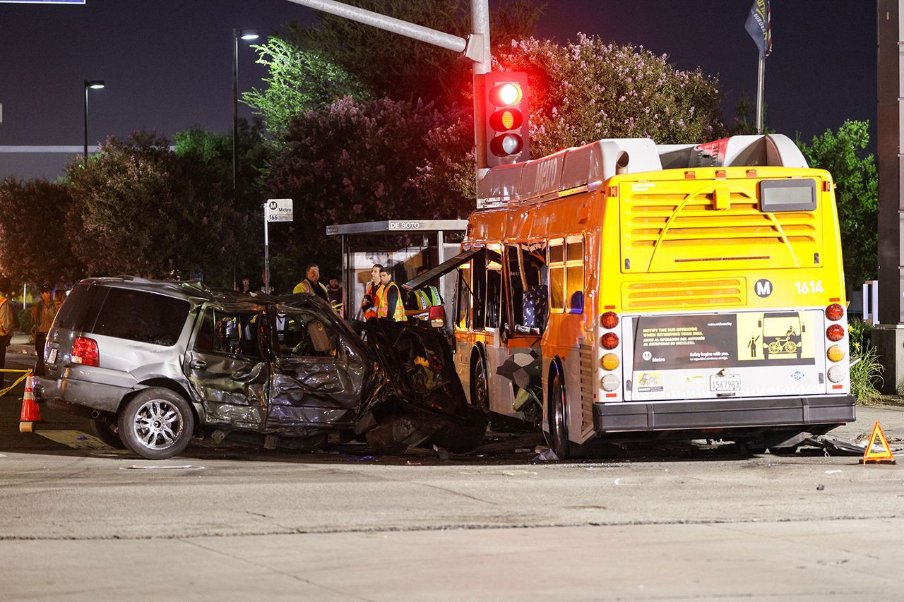 Emergency personnel work at the scene of a fatal traffic collision involving a Metro bus and a vehicle in Chatsworth, Los Angeles, California, USA, 15 September 2026. An NBC4 NewsChopper4 helicopter crashed while covering the collision, killing three people aboard, including NBC4 reporter Eliana Moreno and pilot George Marciniw. Fatal collision involving a Metro bus and a vehicleCredit: CHRIS TORRES/EPA/Shutterstock