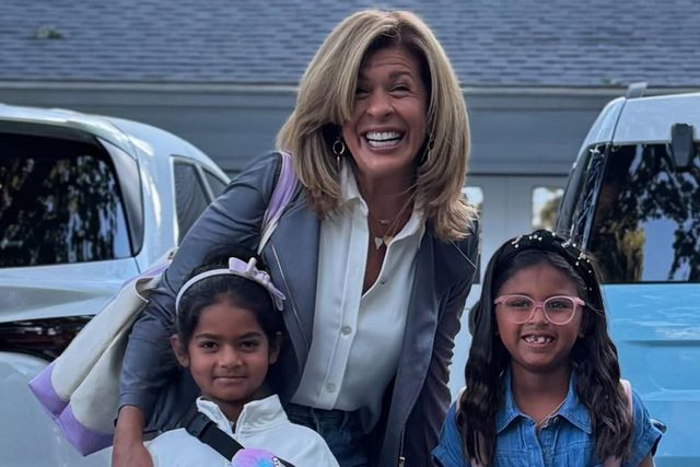 Hoda Kotb and her two daughters on the first day of school.Credit: Hoda Kotb/Instagram