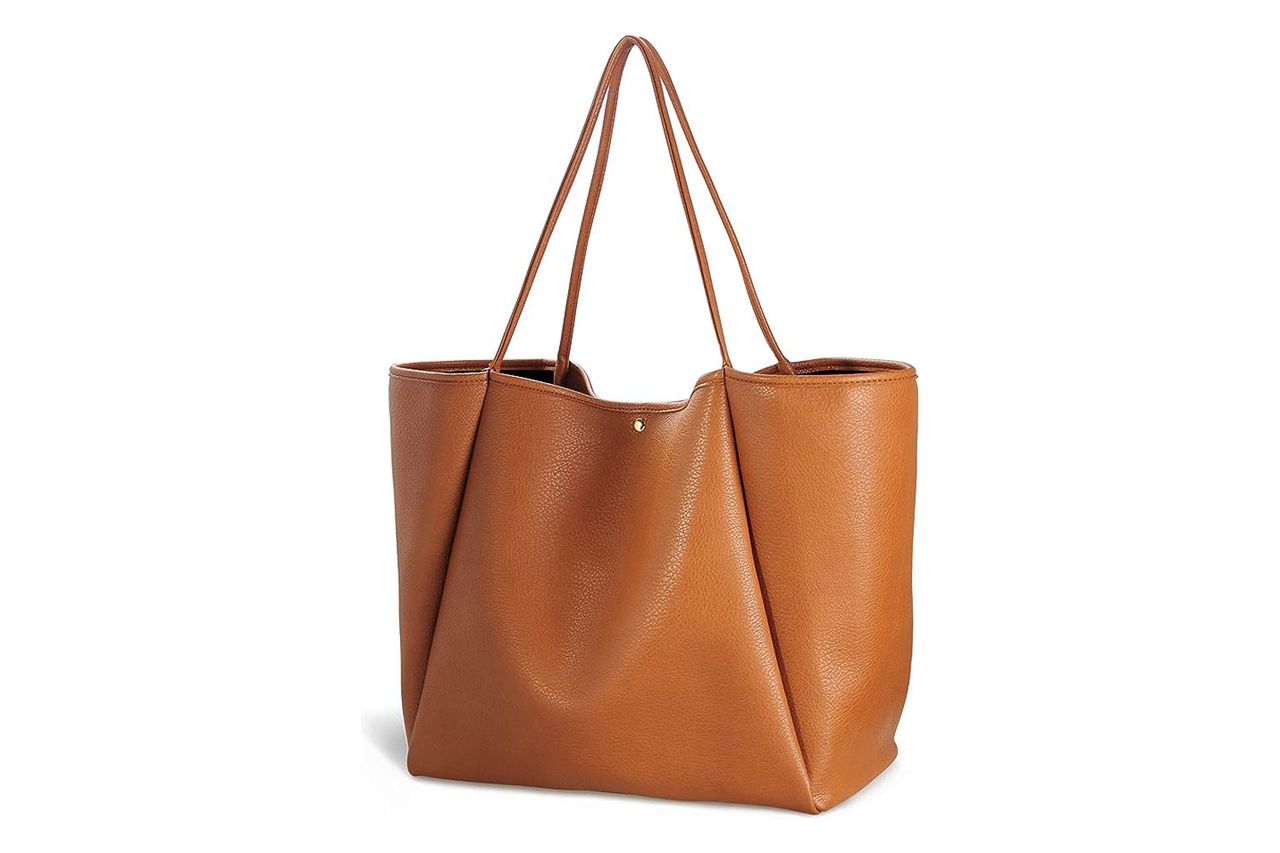 Amazon HOXIS Oversize Amazon Vegan Leather Tote Women Weekender Bag Shopper Handbag Travel Purse Credit: Amazon