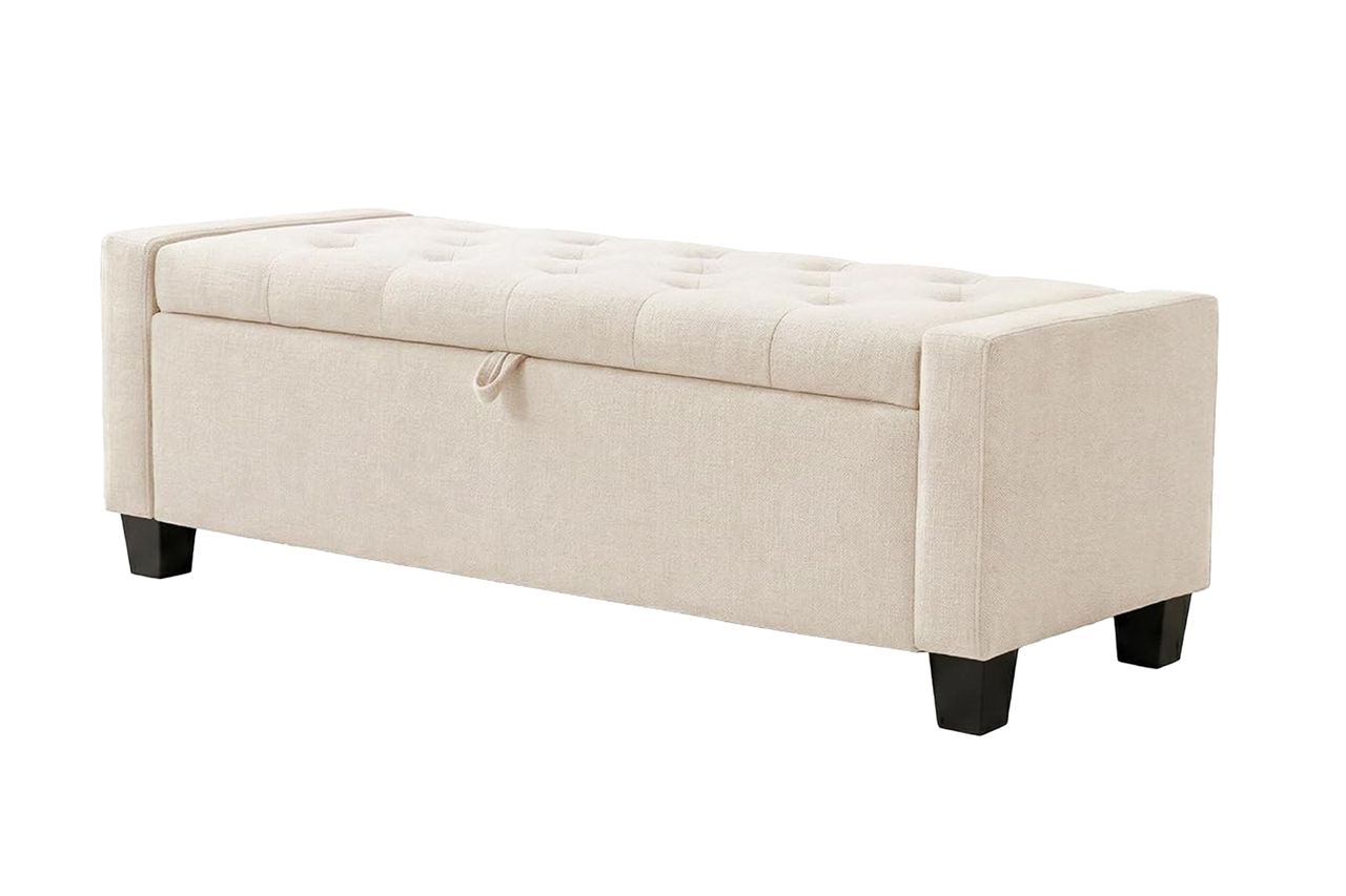 huatean Ottoman with Storage, Beige Storage Ottoman Bench Credit: Amazon