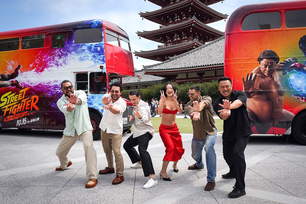 Jason Momoa, Kitao Sakurai, Andrew Koji, Callina Liang, Noah Centineo and Hirooki GotoCredit: Christopher Jue/Getty